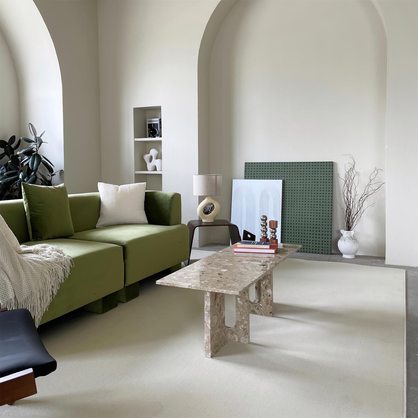 ModernGlow – Resin Tafellamp met Linnen Scherm