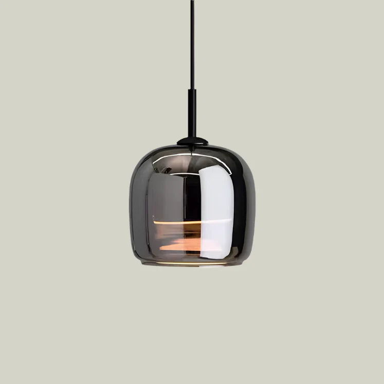 Lampada a Sospensione in Vetro NORULA – Design Scandinavo con Finitura Nera e Attacco E27