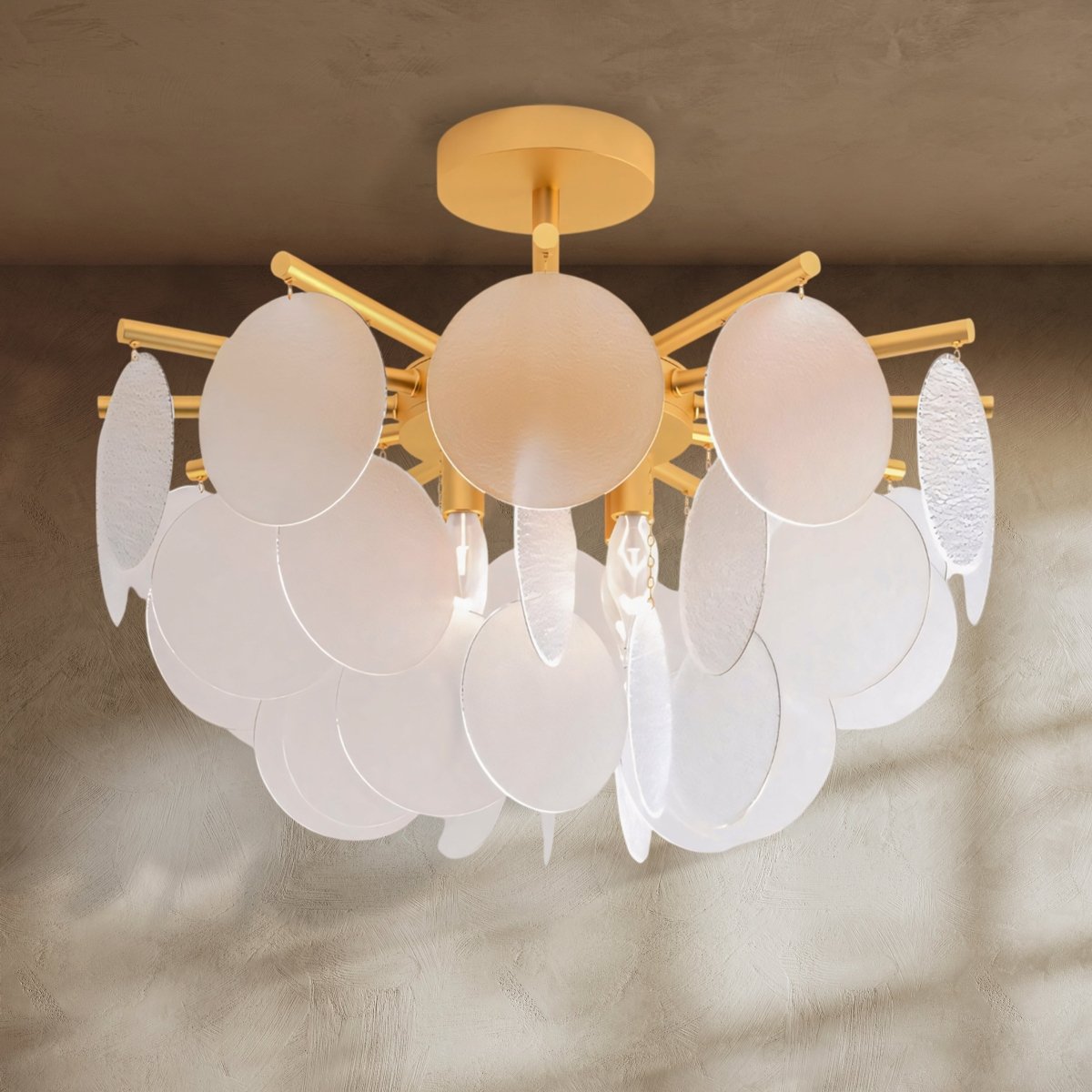 AuroraLuxe – Luxe Design Kroonluchter met Glazen Schijven