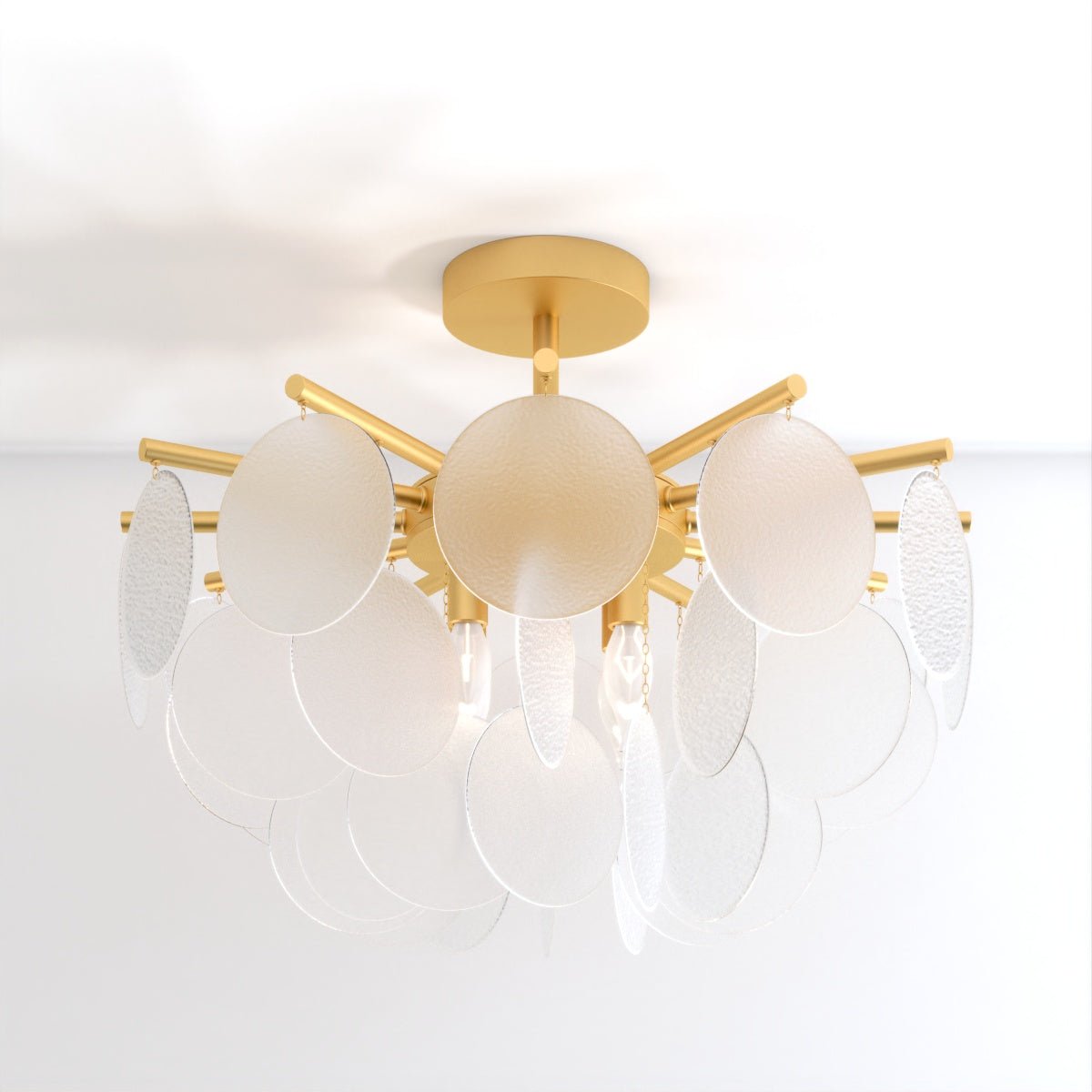 AuroraLuxe – Luxe Design Kroonluchter met Glazen Schijven