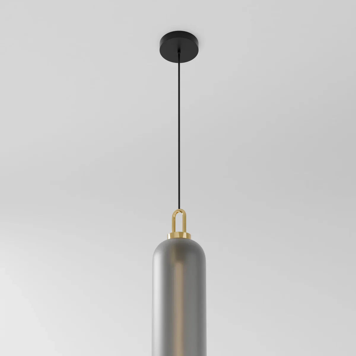 GlasNura – Moderne Hanglamp met Grijs of Transparant Glas en Messing Details