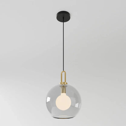 GlasNura – Moderne Hanglamp met Grijs of Transparant Glas en Messing Details