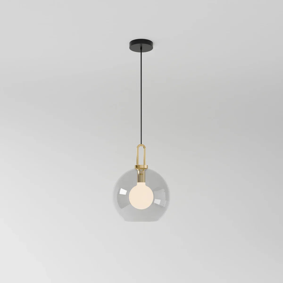 GlasNura – Moderne Hanglamp met Grijs of Transparant Glas en Messing Details