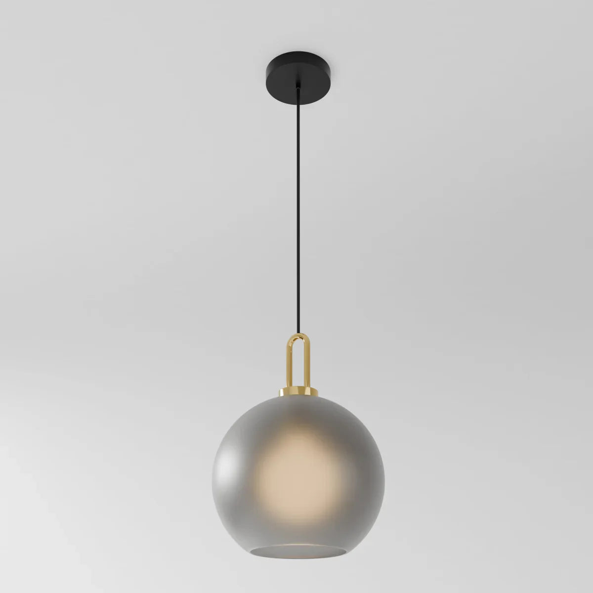 GlasNura – Moderne Hanglamp met Grijs of Transparant Glas en Messing Details