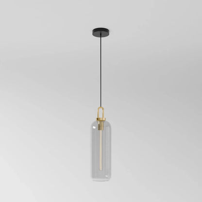 GlasNura – Moderne Hanglamp met Grijs of Transparant Glas en Messing Details
