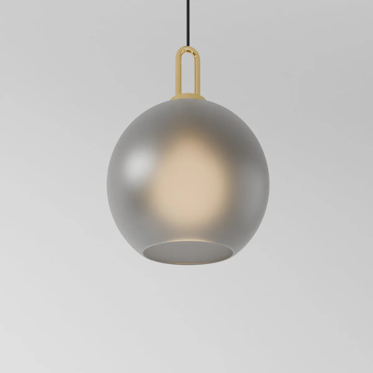 GlasNura – Moderne Hanglamp met Grijs of Transparant Glas en Messing Details