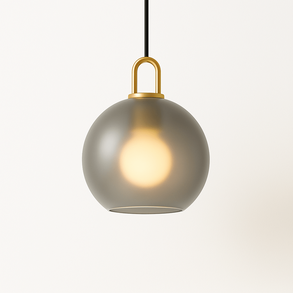 GlasNura – Moderne Hanglamp met Grijs of Transparant Glas en Messing Details