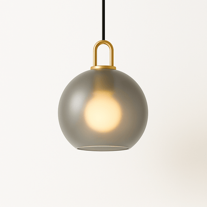 GlasNura – Moderne Hanglamp met Grijs of Transparant Glas en Messing Details