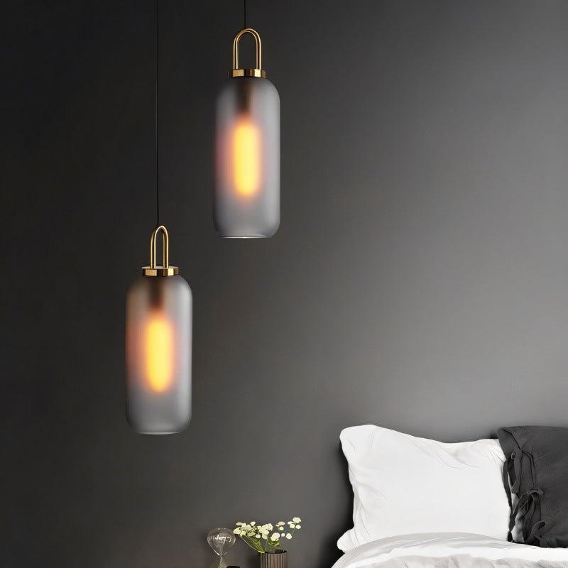 GlasNura – Moderne Hanglamp met Grijs of Transparant Glas en Messing Details