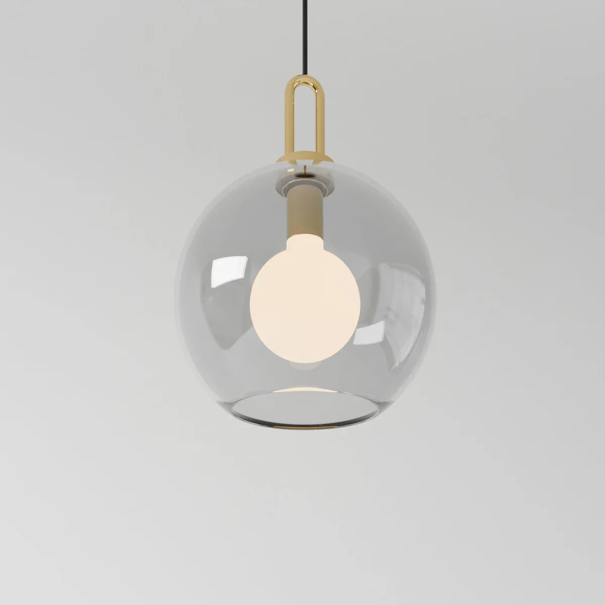 GlasNura – Moderne Hanglamp met Grijs of Transparant Glas en Messing Details