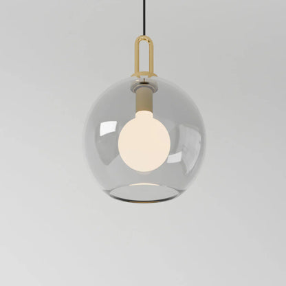 GlasNura – Moderne Hanglamp met Grijs of Transparant Glas en Messing Details