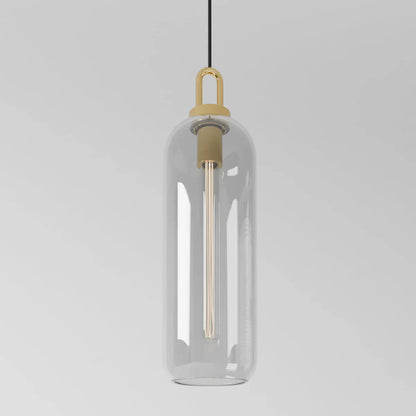 GlasNura – Moderne Hanglamp met Grijs of Transparant Glas en Messing Details