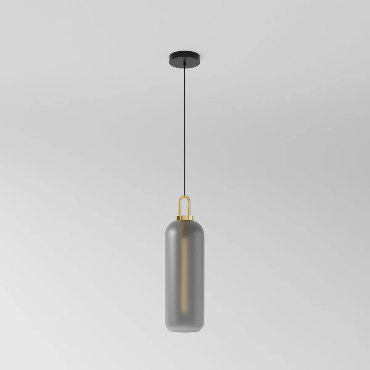 GlasNura – Moderne Hanglamp met Grijs of Transparant Glas en Messing Details