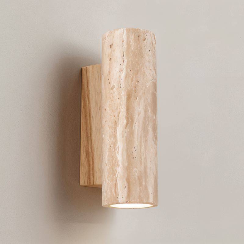 Travilo – Lampada da parete in travertino | Design moderno | LED caldo
