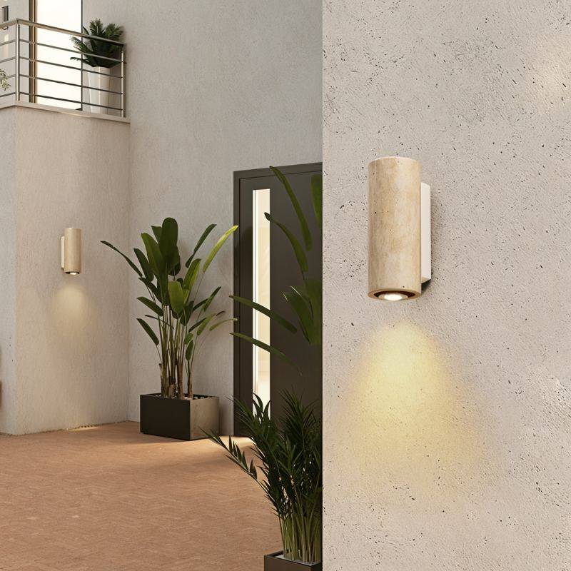 Travilo – Lampada da parete in travertino | Design moderno | LED caldo