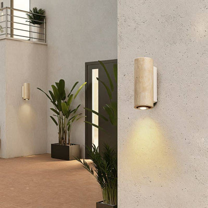 Travilo – Lampada da parete in travertino | Design moderno | LED caldo