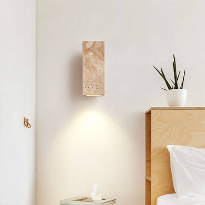 Travilo – Lampada da parete in travertino | Design moderno | LED caldo