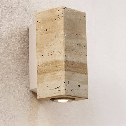 Travilo – Lampada da parete in travertino | Design moderno | LED caldo