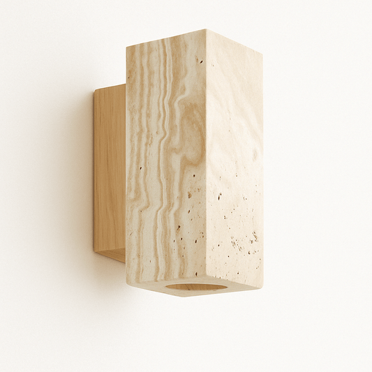 Travilo – Wandlamp van Travertijn | Modern Design | Warm LED