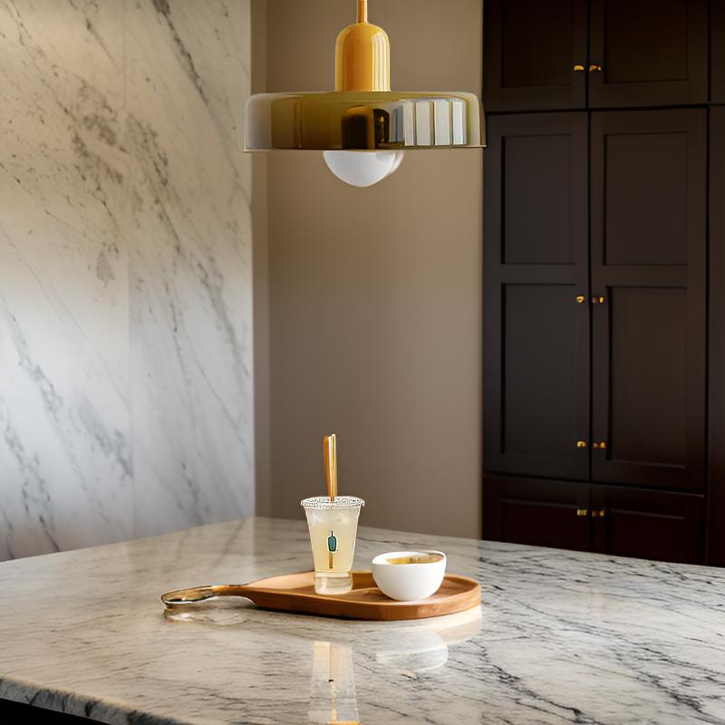 Macaron-  hanglamp met gekleurd glas en modern design