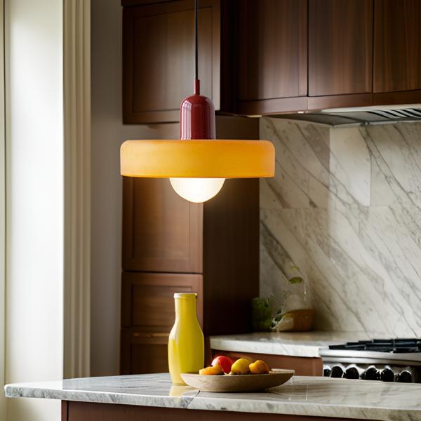 Macaron-  hanglamp met gekleurd glas en modern design