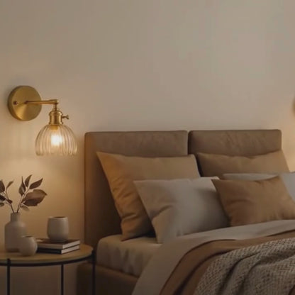 TulipaGlow | Vintage Wandlamp met Glazen Bloemkap