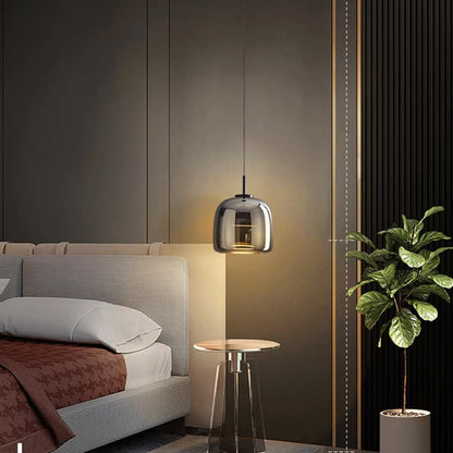 Lampada a Sospensione in Vetro NORULA – Design Scandinavo con Finitura Nera e Attacco E27