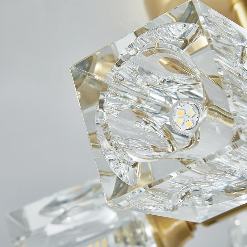 4-luci Lampada da soffitto quadrata in cristallo