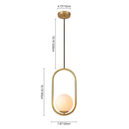 Moderna lampada da cucina a sospensione in ottone con 1 luce