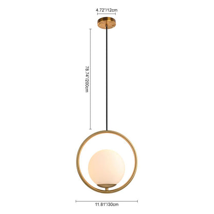 Moderna lampada da cucina a sospensione in ottone con 1 luce