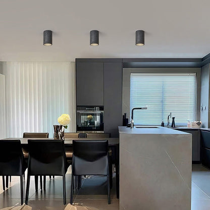 Lampada da soffitto a cilindro in pietra LED moderna