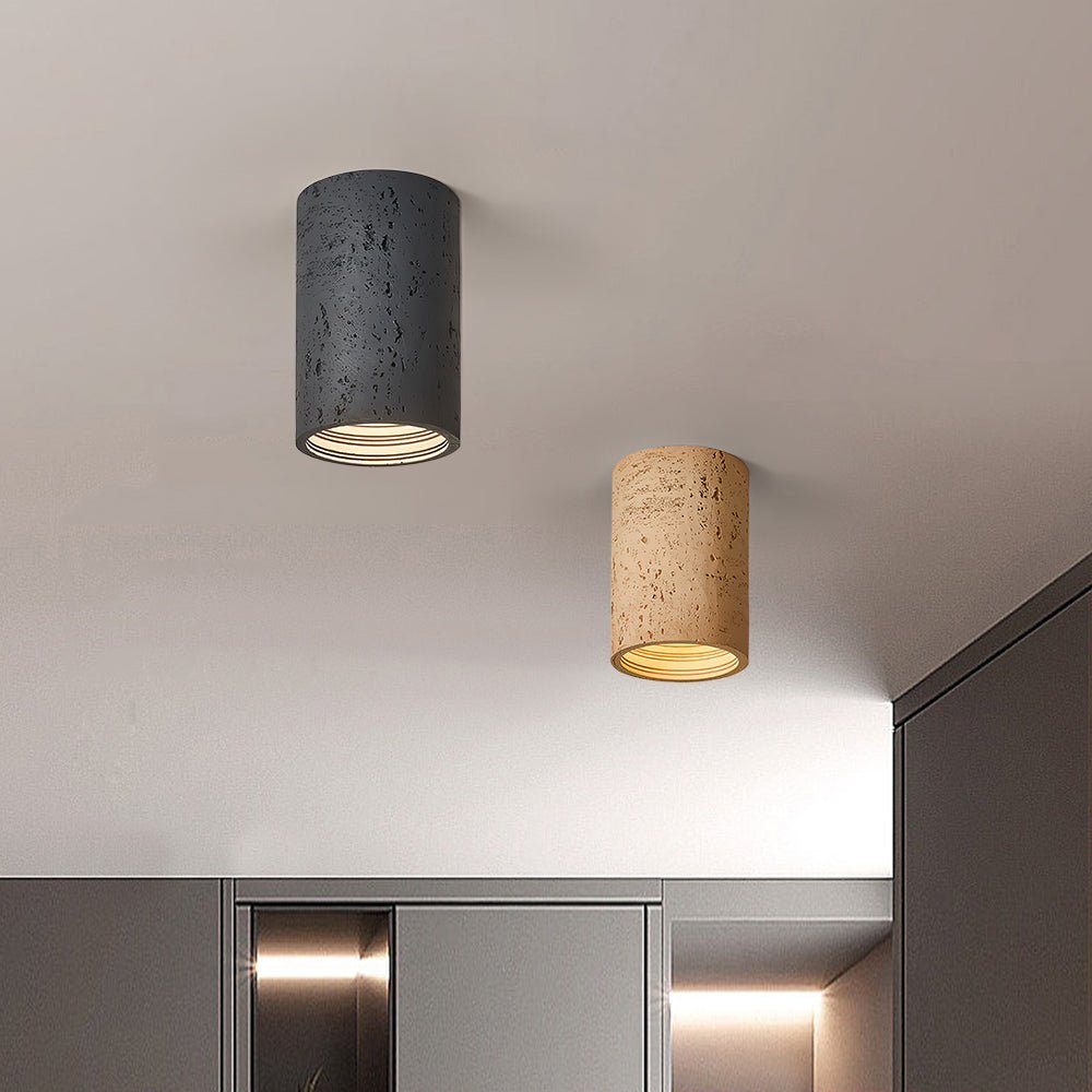 Lampada da soffitto a cilindro in pietra LED moderna