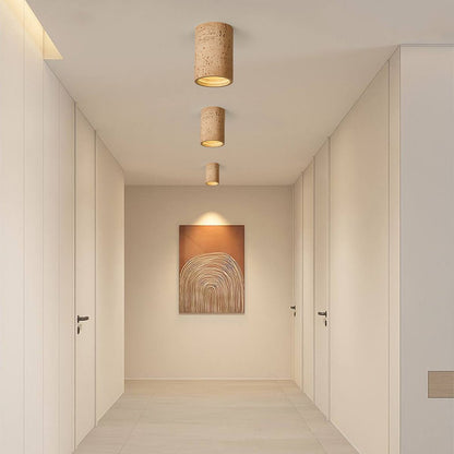 Lampada da soffitto a cilindro in pietra LED moderna