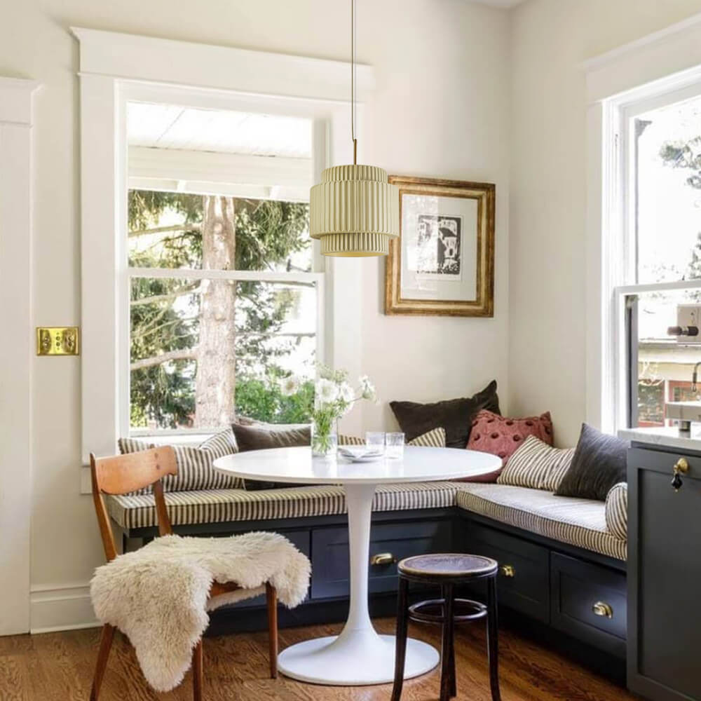 Nordycka lampa wisząca z warstwą kremową w stylu ceramicznym