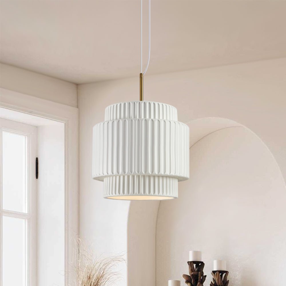 Nordycka lampa wisząca z warstwą kremową w stylu ceramicznym