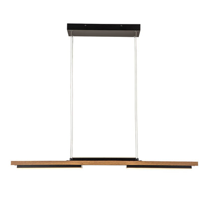 Drewniany liniowy żyrandol LED na wyspę